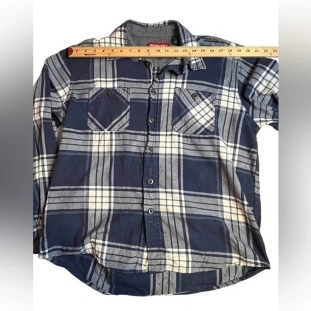 Wrangler Vintage Plaid Cotton Button up Shirt Size Large Western Cowboy - Picture 5 of 11